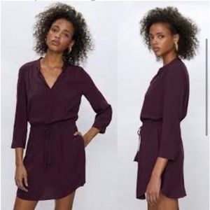 Aritzia Babaton Bennet Silk Maroon Dress - XXS